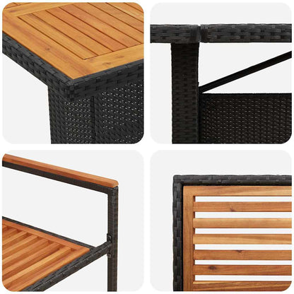 Garden Dining Set 11 pcs Black and Brown Poly Rattan