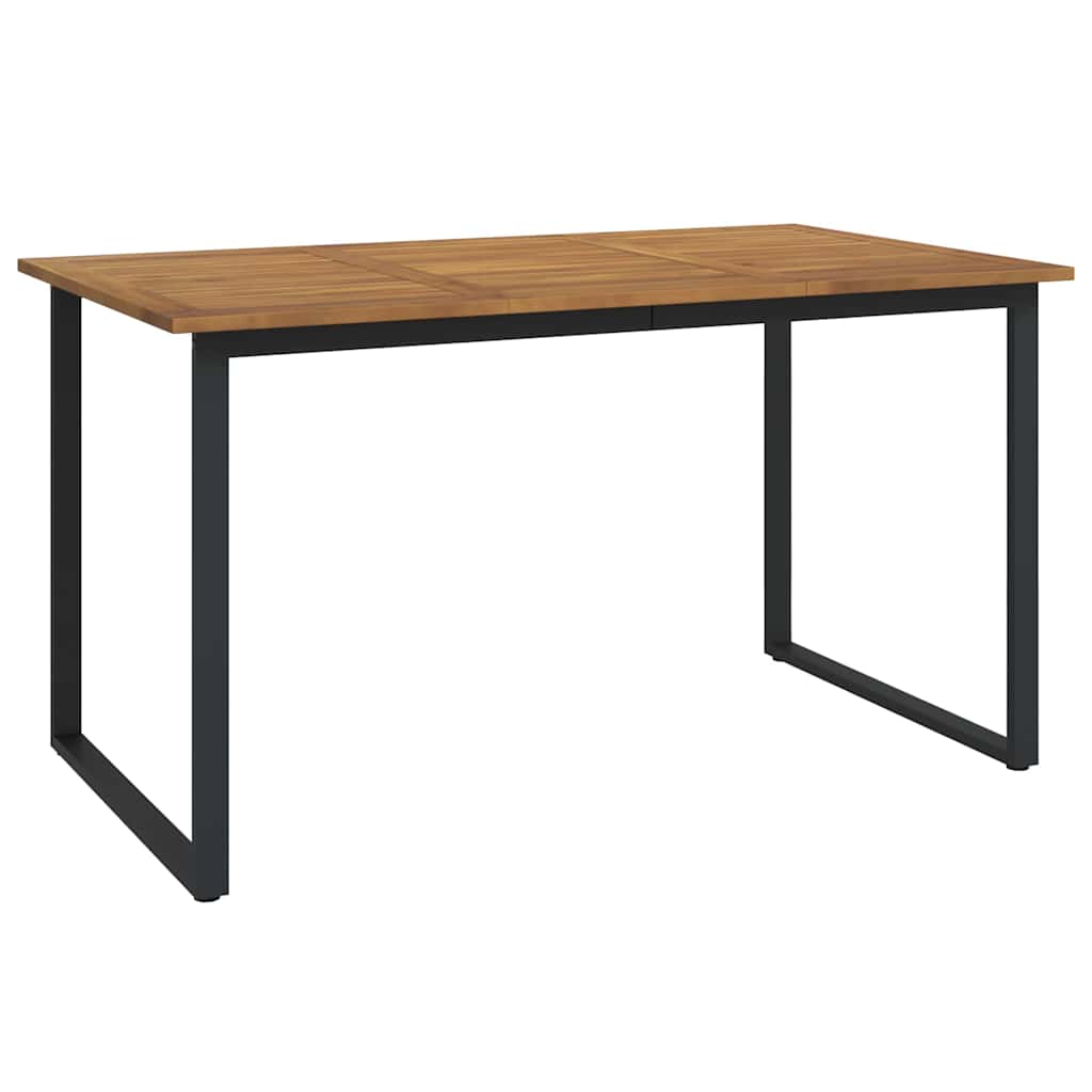 Garden Dining Set 5 pcs Black Solid Acacia Wood