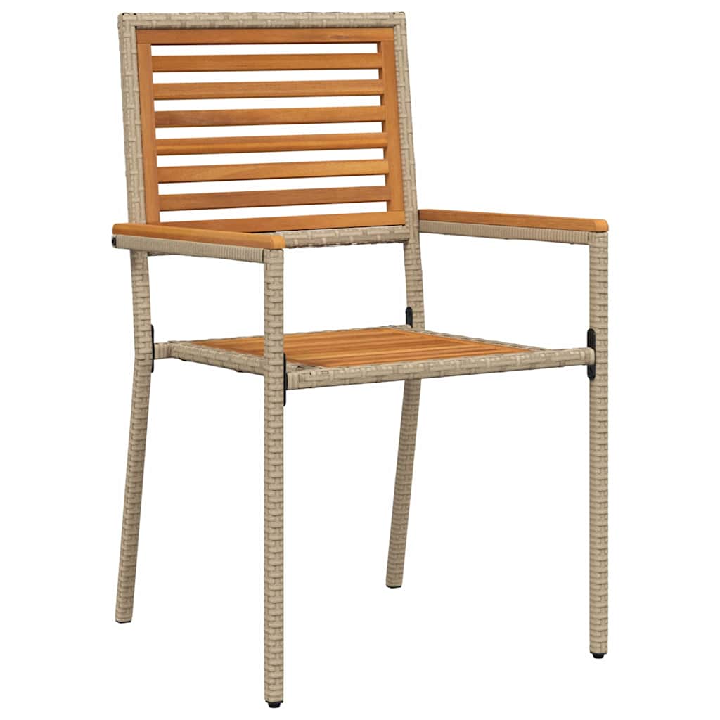 Garden Dining Set 5 pcs Beige Solid Acacia Wood