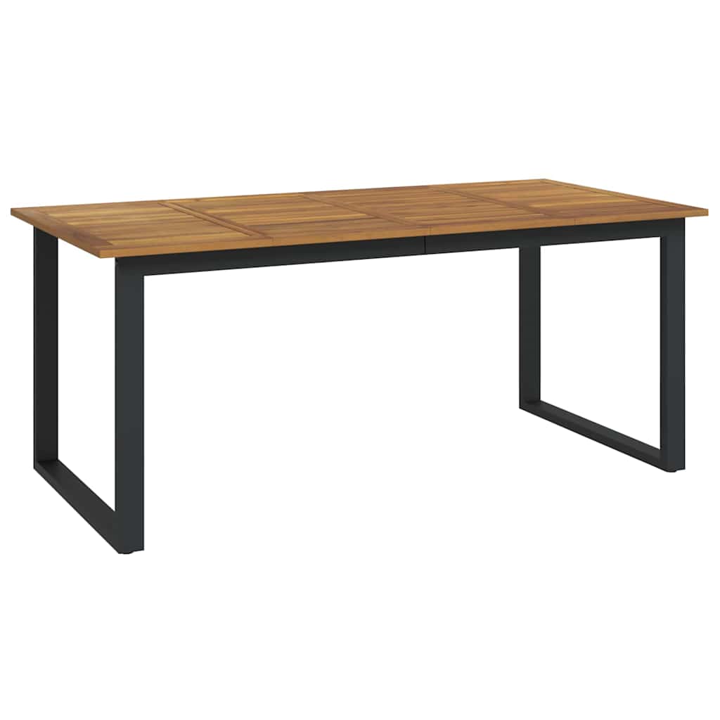 Garden Dining Set 7 pcs Black Solid Acacia Wood
