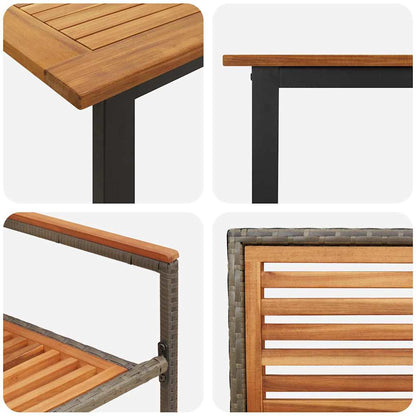 Garden Dining Set 7 pcs Grey Solid Acacia Wood