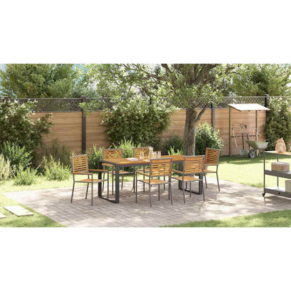 Garden Dining Set 7 pcs Grey and Brown Poly Rattan