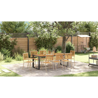 Garden Dining Set 9 pcs Beige and Brown Poly Rattan