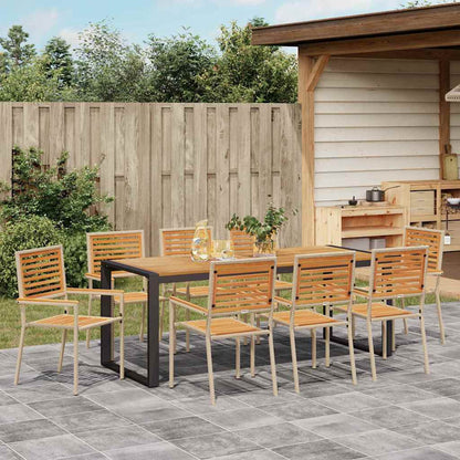 Garden Dining Set 9 pcs Beige and Brown Poly Rattan