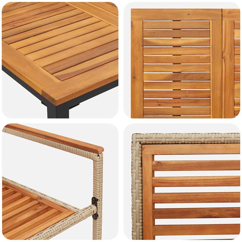 Garden Dining Set 5 pcs Beige and Brown Poly Rattan