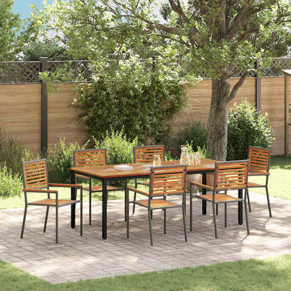 Garden Dining Set 7 pcs Grey and Brown Poly Rattan
