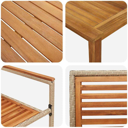 Garden Dining Set 3 pcs Beige Solid Acacia Wood