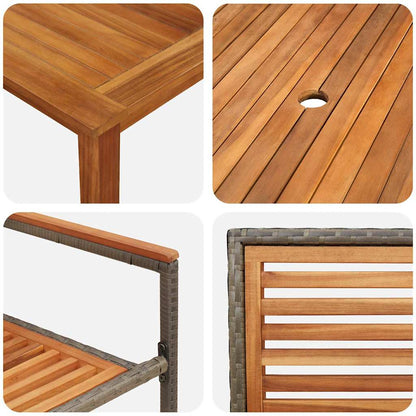 Garden Dining Set 5 pcs Grey Solid Acacia Wood