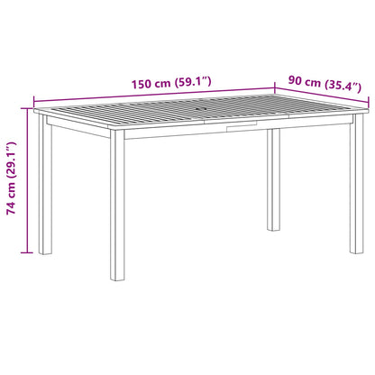 Garden Dining Set 5 pcs Grey Solid Acacia Wood