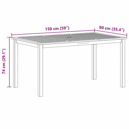 Garden Dining Set 5 pcs Beige Solid Acacia Wood
