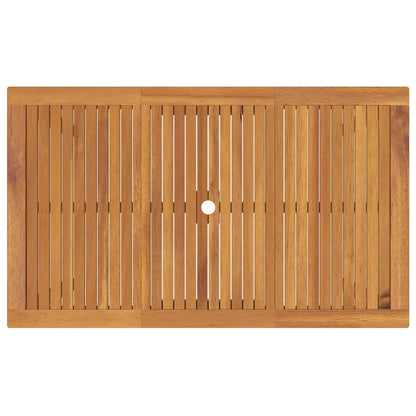 Garden Dining Set 7 pcs Black Solid Acacia Wood