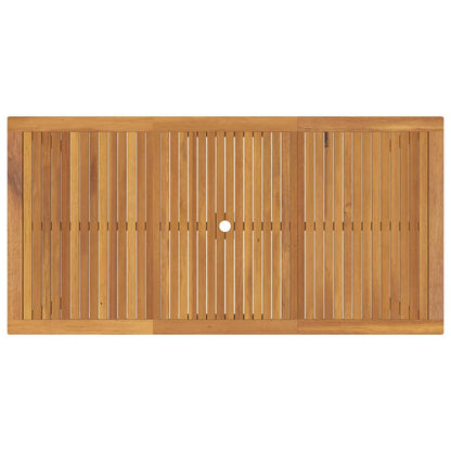 Garden Dining Set 7 pcs Black Solid Acacia Wood
