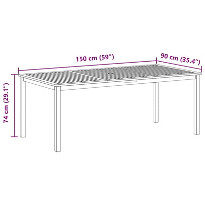 Garden Dining Set 7 pcs Grey Solid Acacia Wood