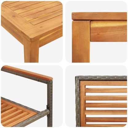 Garden Dining Set 3 pcs Grey Solid Acacia Wood