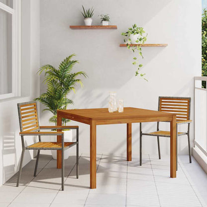 Garden Dining Set 3 pcs Grey Solid Acacia Wood