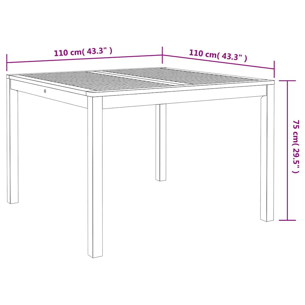 Garden Dining Set 3 pcs Beige Solid Acacia Wood