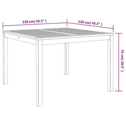Garden Dining Set 5 pcs Black Solid Acacia Wood