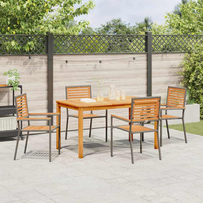 Garden Dining Set 5 pcs Grey Solid Acacia Wood