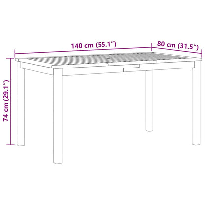 Garden Dining Set 7 pcs Black Solid Acacia Wood