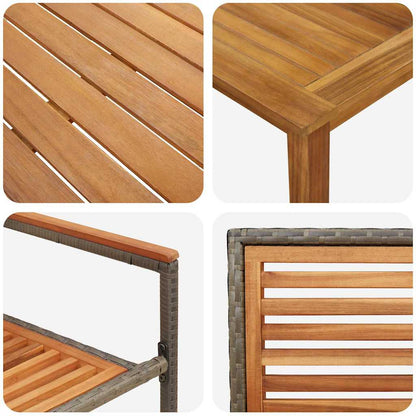 Garden Dining Set 7 pcs Grey Solid Acacia Wood
