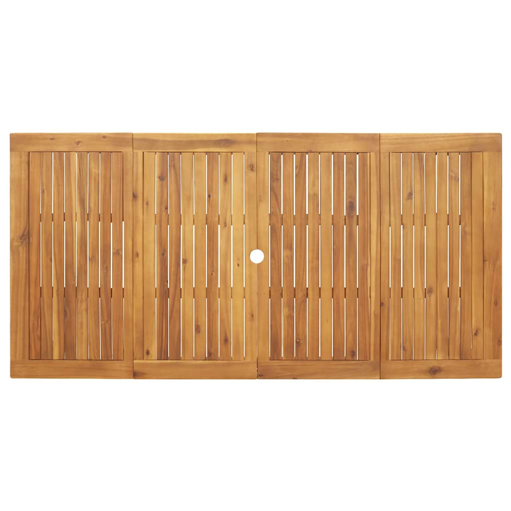 Garden Dining Set 7 pcs Black Solid Acacia Wood