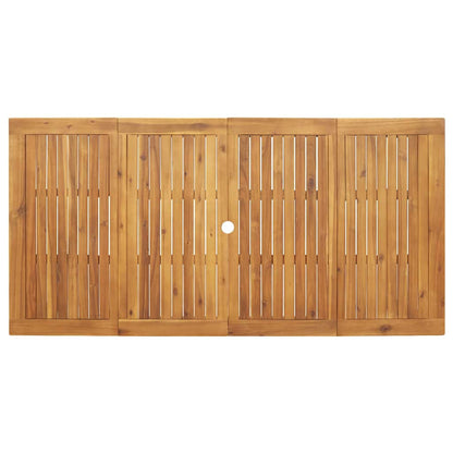 Garden Dining Set 7 pcs Black Solid Acacia Wood