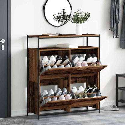 Shoe Cabinet Old Wood 100 x 34 x 112 cm Engineered Wood