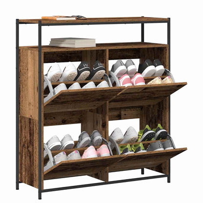 Shoe Cabinet Old Wood 100 x 34 x 112 cm Engineered Wood
