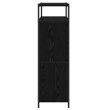 Shoe Cabinet Black Oak 100 x 34 x 112 cm Engineered Wood
