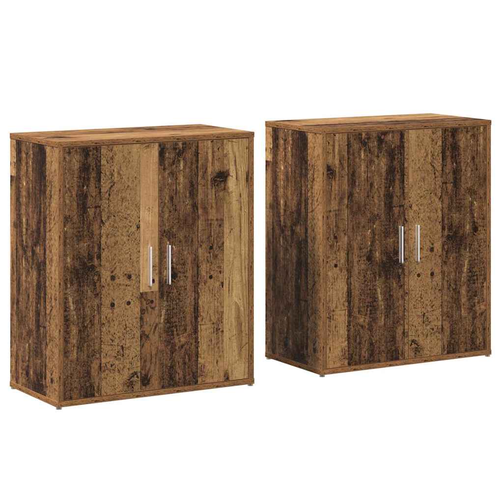 Sideboard 2 pcs Old Wood 60 x 31 x 70 cm Engineered Wood