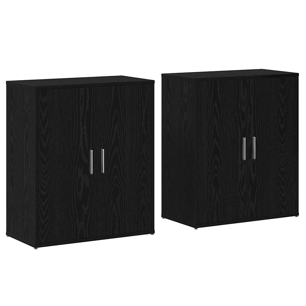 Sideboard 2 pcs Black Oak 60 x 31 x 70 cm Engineered Wood
