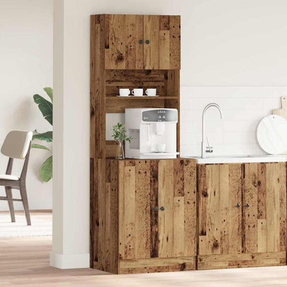 Kitchen Sideboard with Shelf 2 pcs Old Wood 60 x 50 x 180 cm