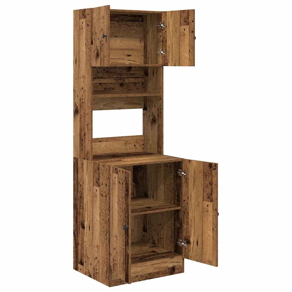 Kitchen Sideboard with Shelf 2 pcs Old Wood 60 x 50 x 180 cm