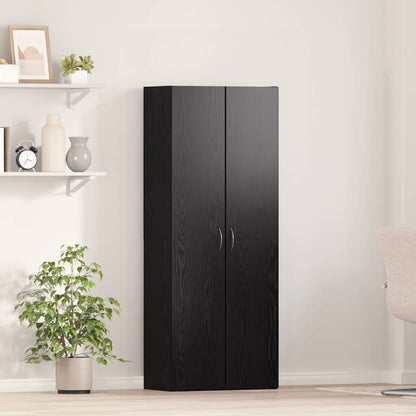 Office Cabinet Black Oak 60 x 32 x 152.5 cm Engineered Wood