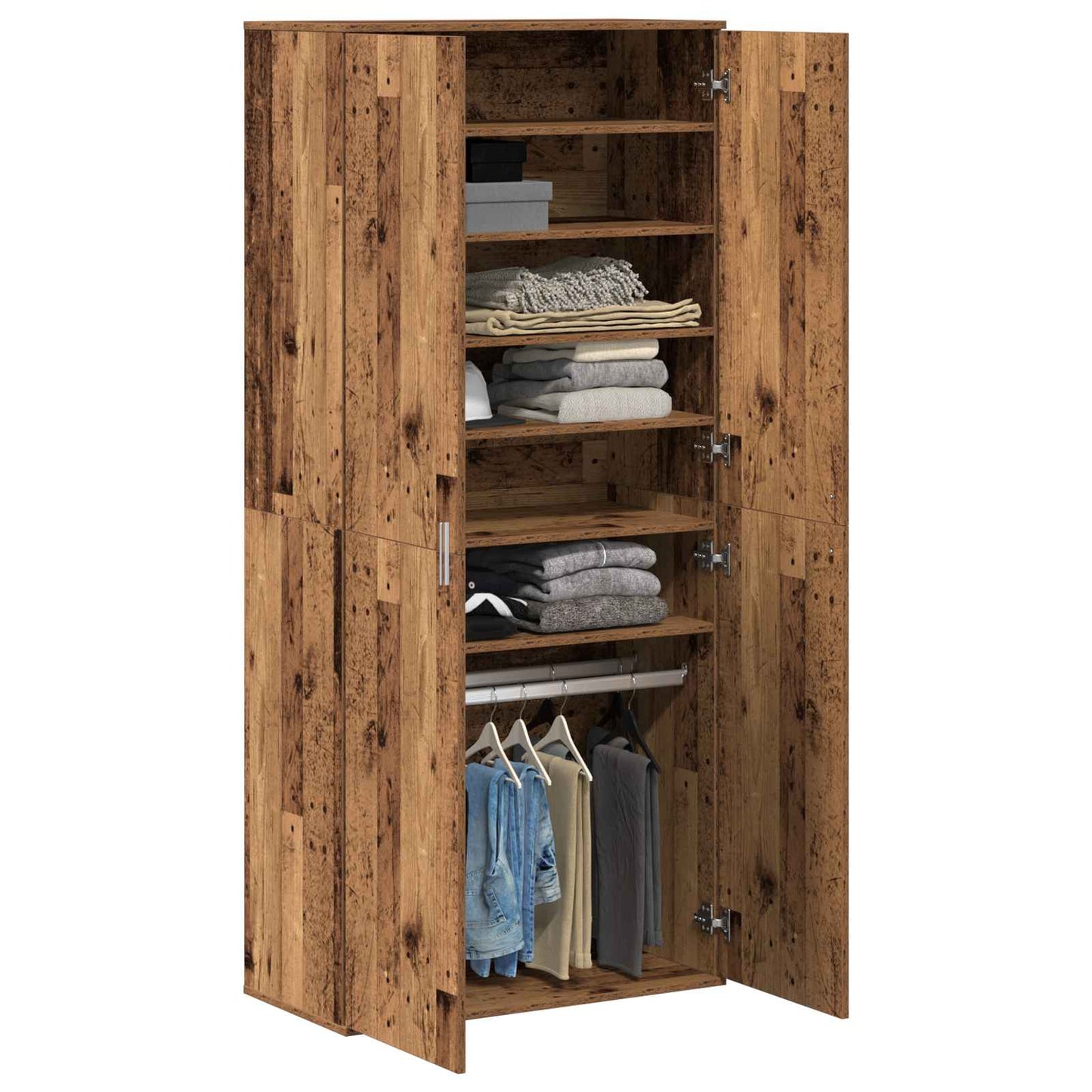 Highboard with Shelf Old Wood 80 x 39 x 178 cm Engineered wood