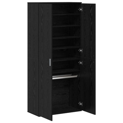 Highboard 80 x 39 x 178 cm Engineered Wood Black Oak