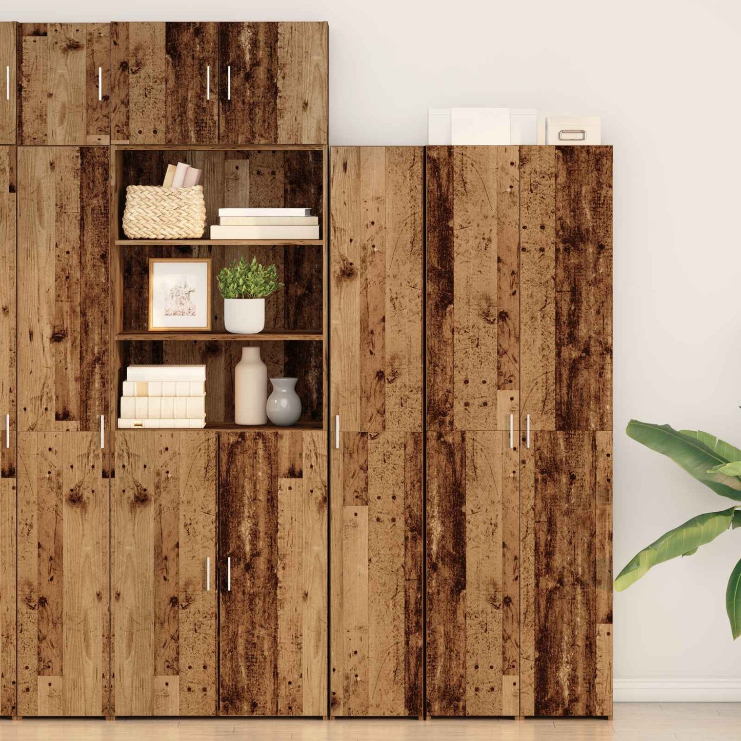 Highboard 2 pcs Old Wood 30 x 42.5 x 185 cm
