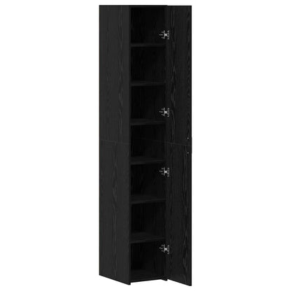 Highboard 2 pcs Black Oak 30 x 42.5 x 185 cm