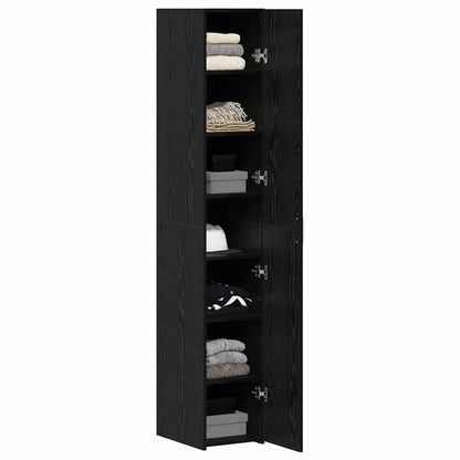 Highboard 2 pcs Black Oak 30 x 42.5 x 185 cm