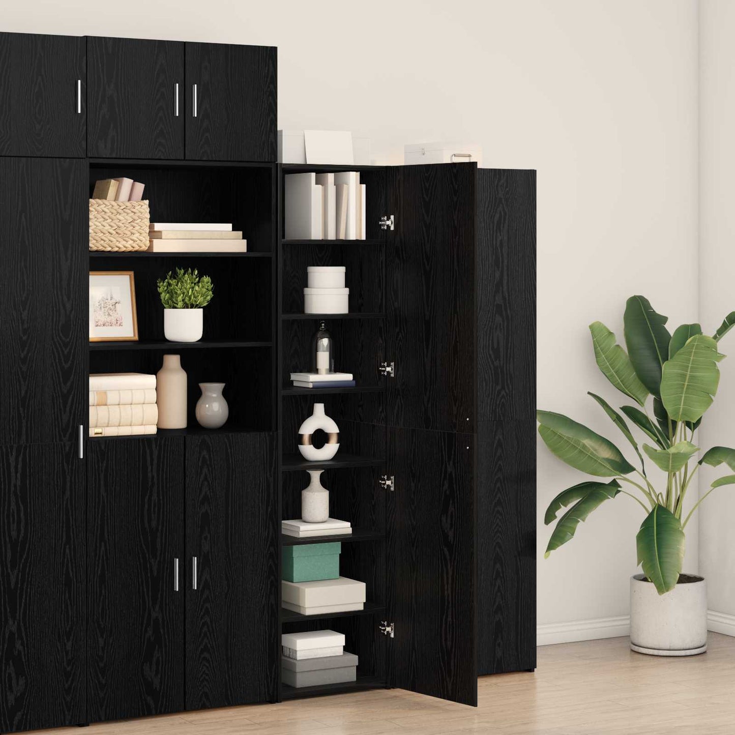 Highboard Black Oak 45 x 42.5 x 185 cm