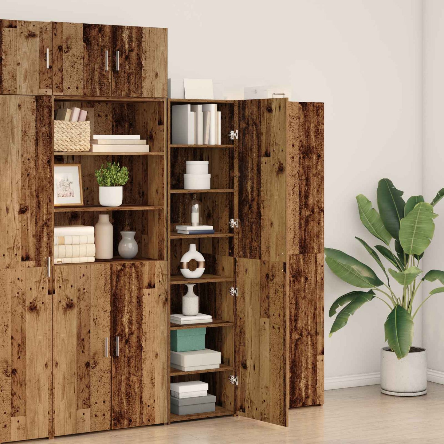 Highboard 2 pcs Old Wood 50 x 42.5 x 185 cm