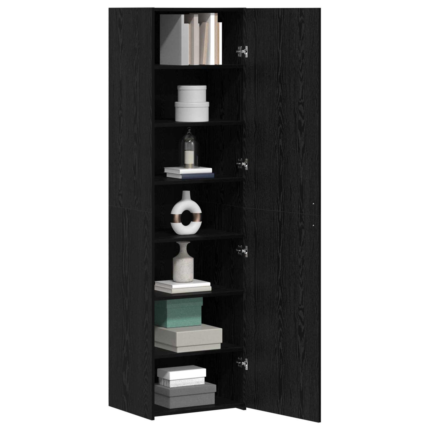 Highboard 2 pcs Black Oak 50 x 42.5 x 185 cm