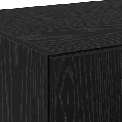 Highboard 2 pcs Black Oak 70 x 42.5 x 185 cm