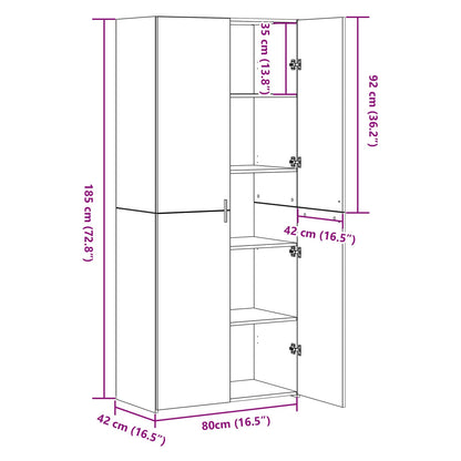 Highboard 2 pcs Black Oak 80 x 42 x 185 cm