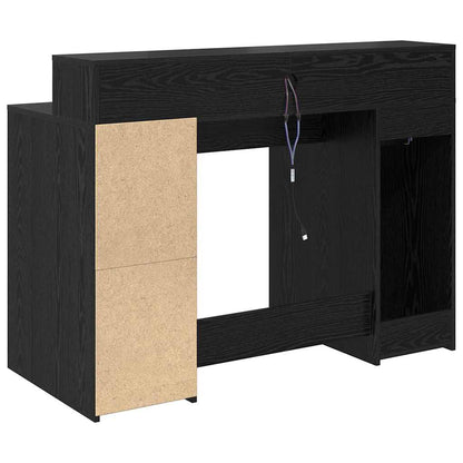 Desk with Drawer Black oak 120 x 55 x 91 cm Engineered wood