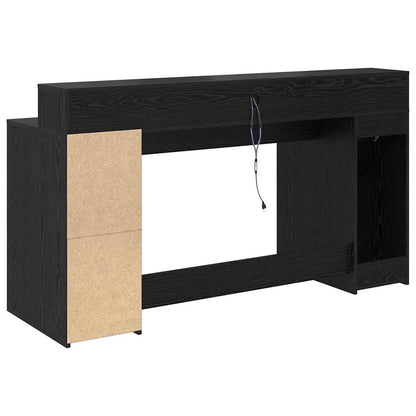 Desk with Drawer Black oak 160 x 55 x 91 cm Engineered wood