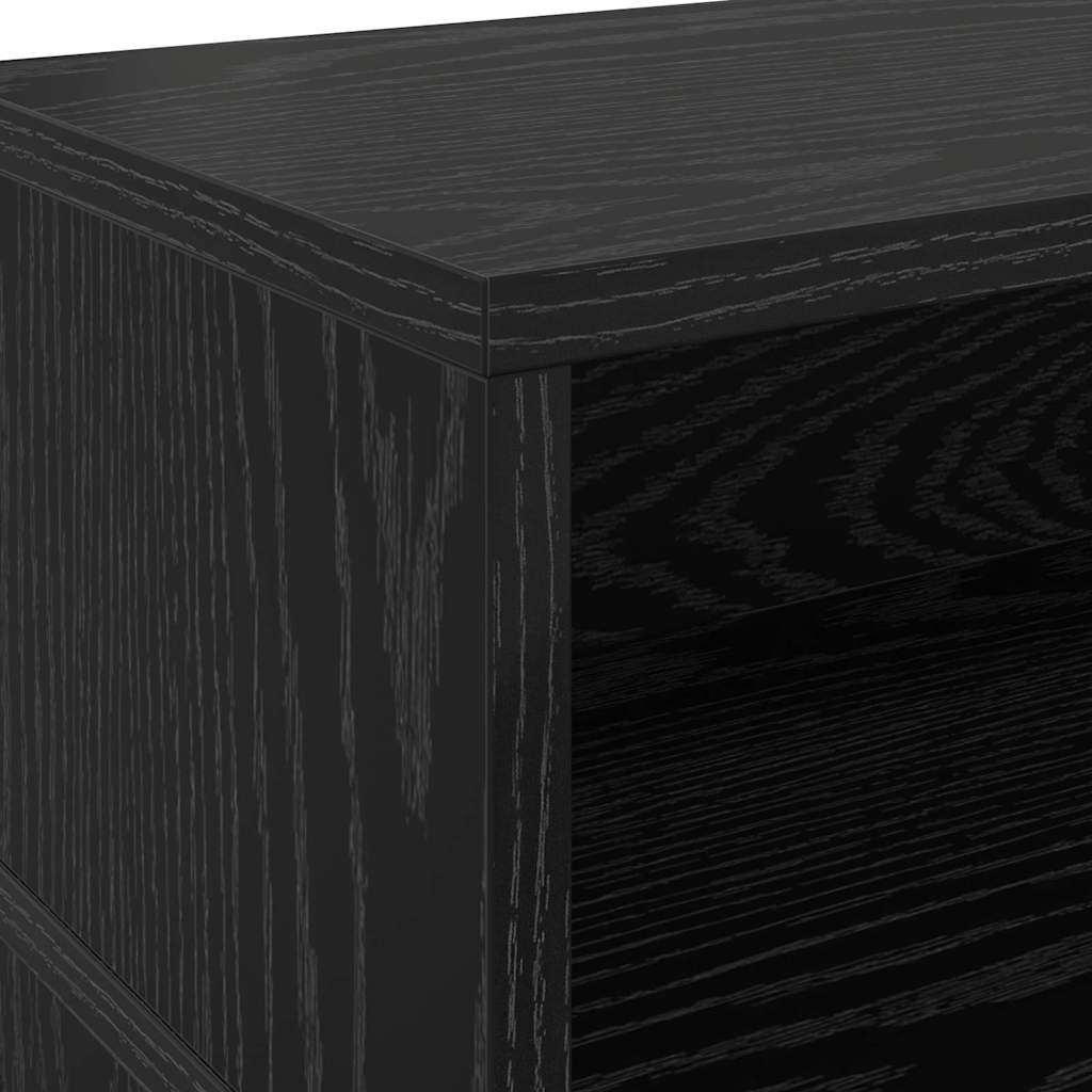 Desk with Drawer Black oak 200 x 55 x 91 cm Engineered wood