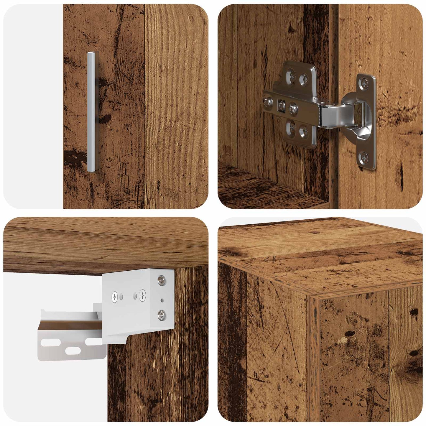 Storage Cabinet with Shelves Old Wood 30 x 42.5 x 225 cm
