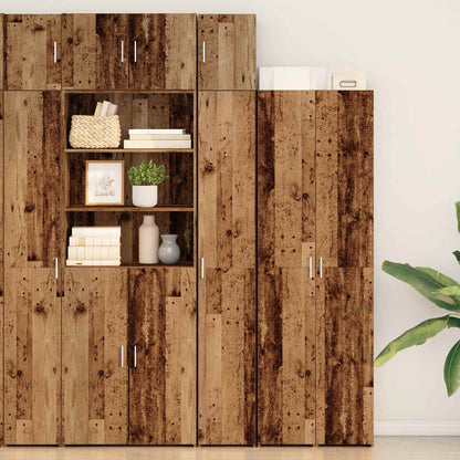 Storage Cabinet with Shelves Old Wood 30 x 42.5 x 225 cm