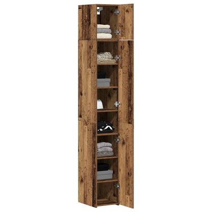 Storage Cabinet with Shelves Old Wood 30 x 42.5 x 225 cm